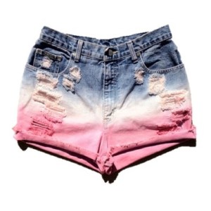 Distressed Ombre High Waisted Cut Off Shorts